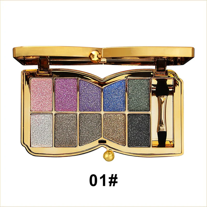 10 Farben Sparkle Shimmer Lidschattenpalette - Image 11