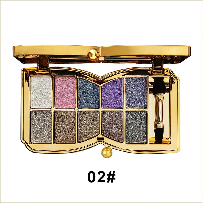 10 Farben Sparkle Shimmer Lidschattenpalette - Image 12