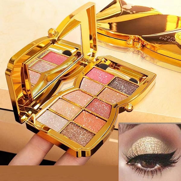 10 Farben Sparkle Shimmer Lidschattenpalette - Image 3