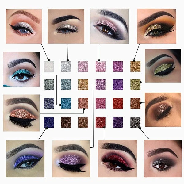 10 Farben Sparkle Shimmer Lidschattenpalette - Image 9
