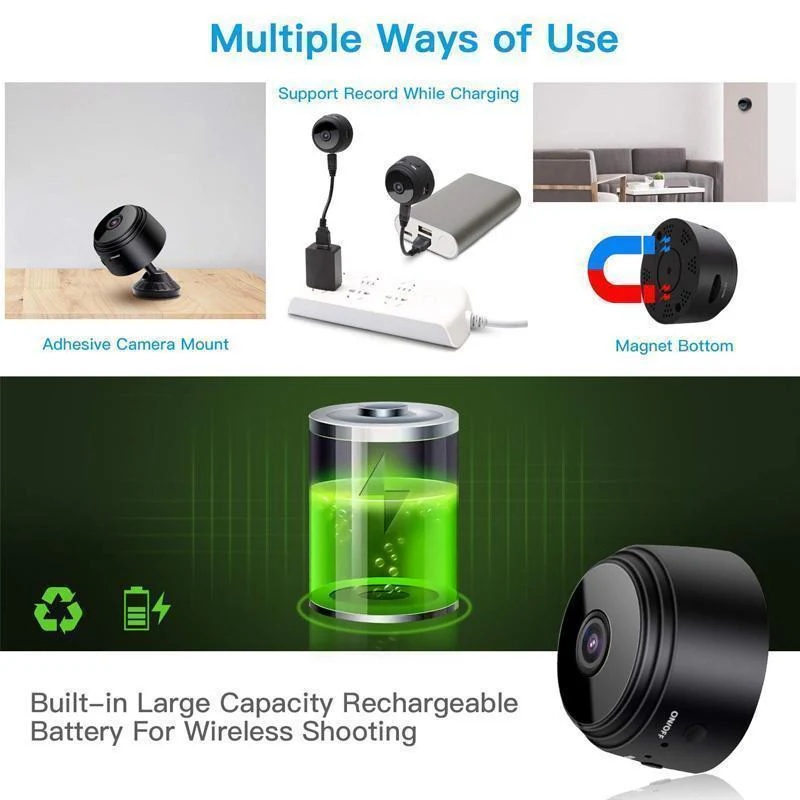 1080p WiFi Mini Kamera - Sichern Sie Ihr Zuhause jederzeit und überall - Image 3