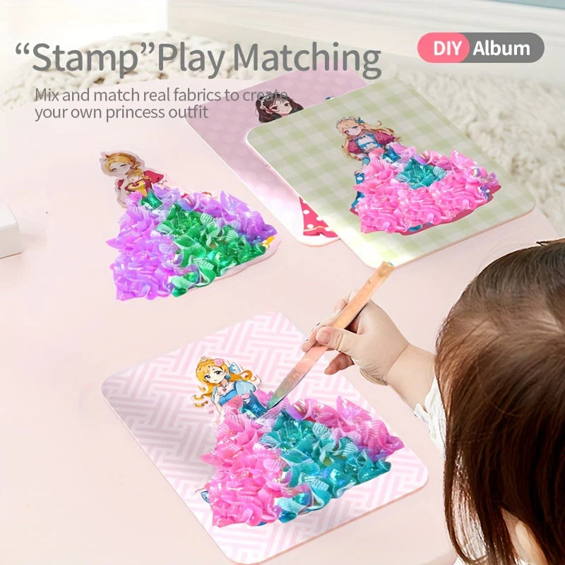 12Stück Prinzessin Board Aufkleber Stoff Poke Kunst DIY Kit - Image 10
