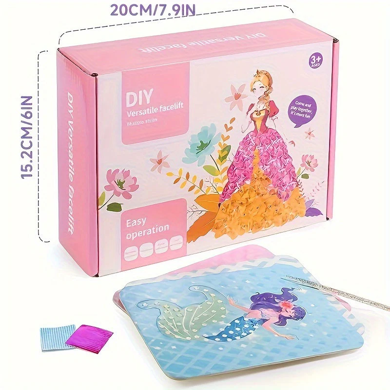 12Stück Prinzessin Board Aufkleber Stoff Poke Kunst DIY Kit - Image 2