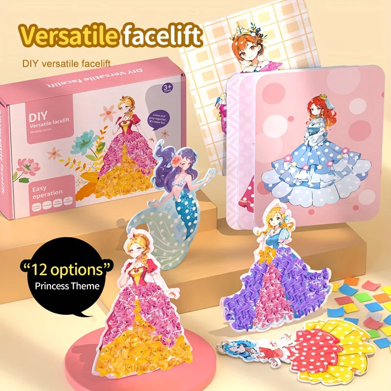 12Stück Prinzessin Board Aufkleber Stoff Poke Kunst DIY Kit - Image 7