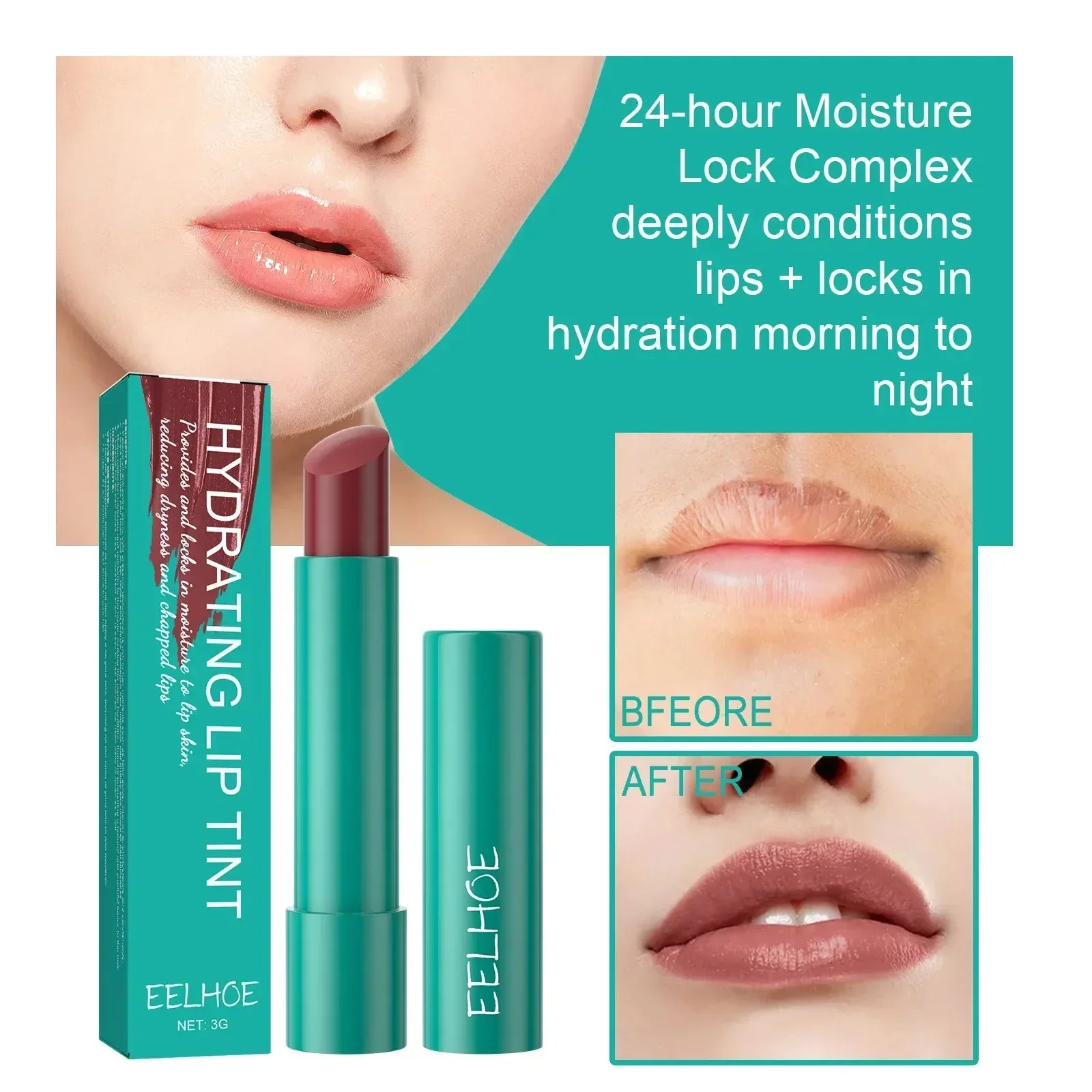 HydraGlow - 24 Stunden feuchtigkeitsspendende Lippenstiftfarbe (3 Stück) | 50% RABATT - Image 5