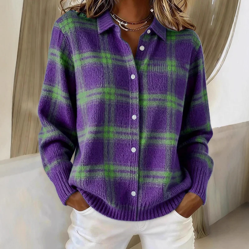 Abby – Damen Karo-Strickcardigan | 50% RABATT - Image 6