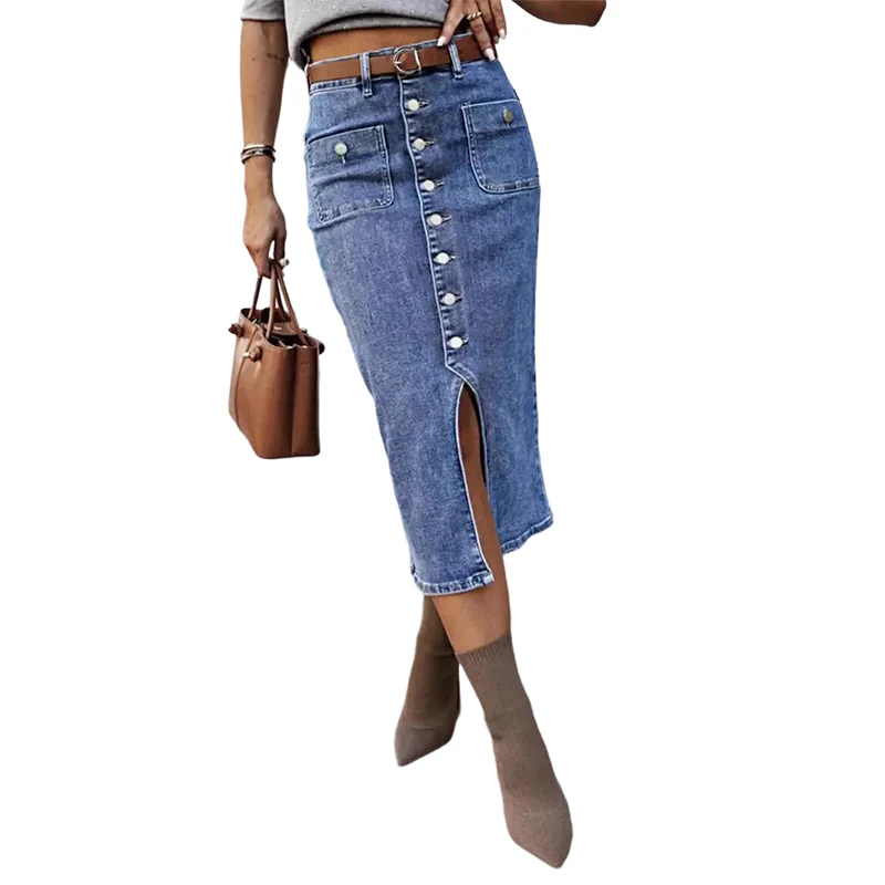 Amelia — Hochtaillierter Denim-Bleistiftrock mit Vintage-Flair - Image 14