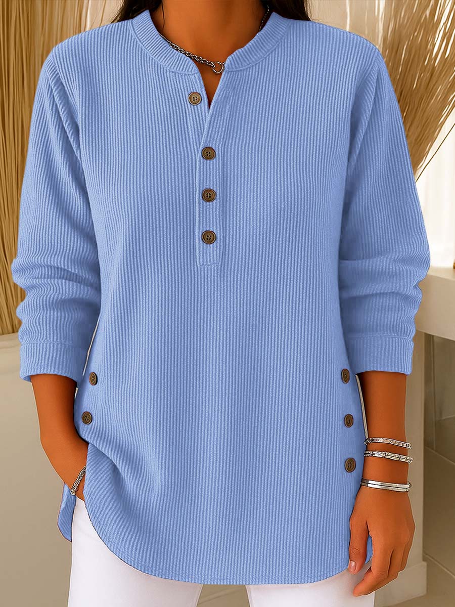 Anna — Gemütlicher Cord Henley Pullover | 50% RABATT - Image 2