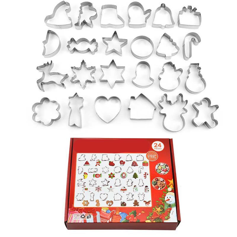 BakeJoy – 24-teiliges Edelstahl-Set Weihnachts-Ausstechformen - Image 12