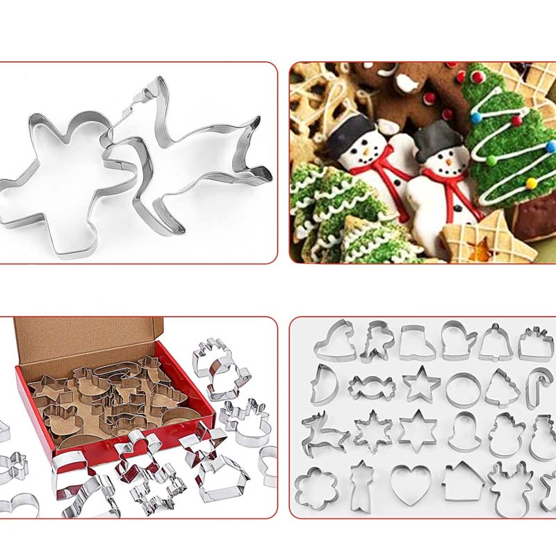 BakeJoy – 24-teiliges Edelstahl-Set Weihnachts-Ausstechformen - Image 6