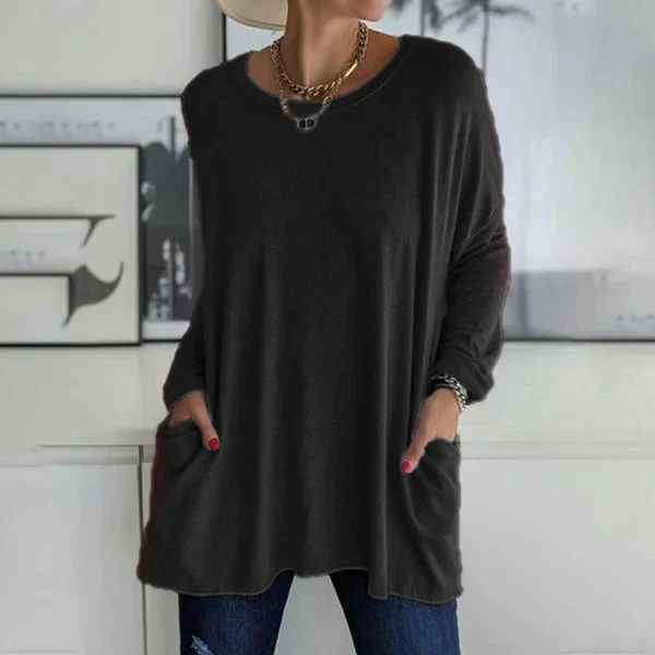 CasualEase – Lässiges Langarmshirt mit Tasche - Image 3