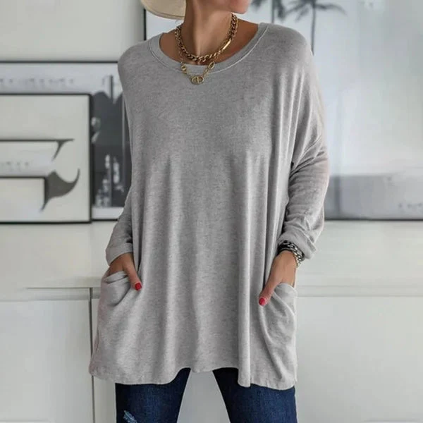 CasualEase – Lässiges Langarmshirt mit Tasche - Image 4