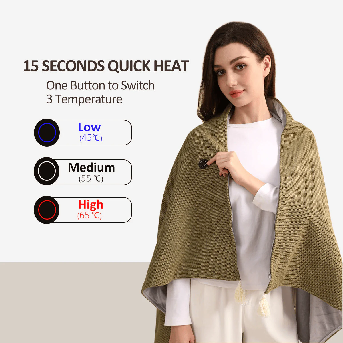 CloudCloak – Tragbare, weiche Heiz-Kuscheldecke - Image 2