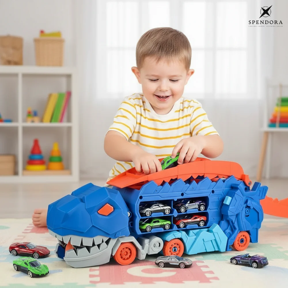 DinoMorph – 4-in-1 Transformer Riesen-Truck & Dino-Spielset | 50% RABATT