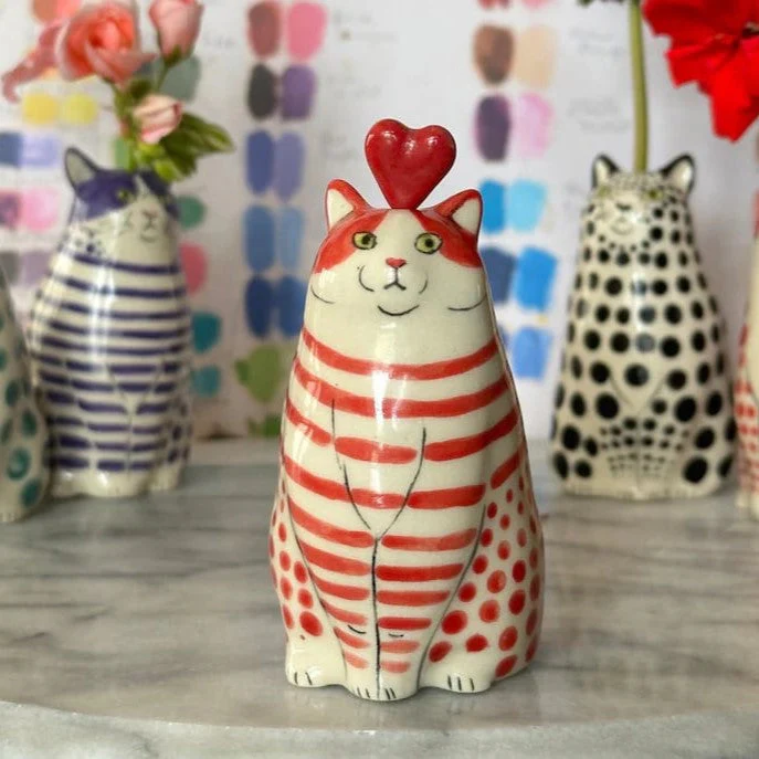 DottyCat™ – Verspielte Katzenvase mit Polka-Dot-Muster | 1+1 GRATIS - Image 4