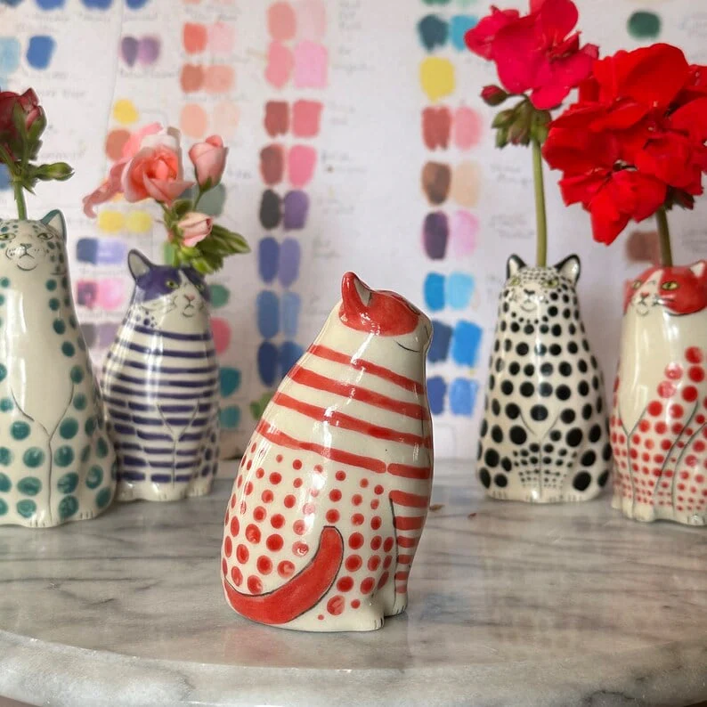 DottyCat™ – Verspielte Katzenvase mit Polka-Dot-Muster | 1+1 GRATIS - Image 5