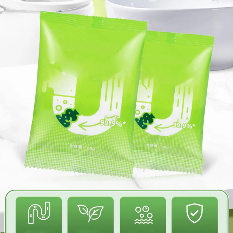 DrainPro – Leistungsstarkes Spülpulver für Rohrleitungen 80g | 1+2 GRATIS