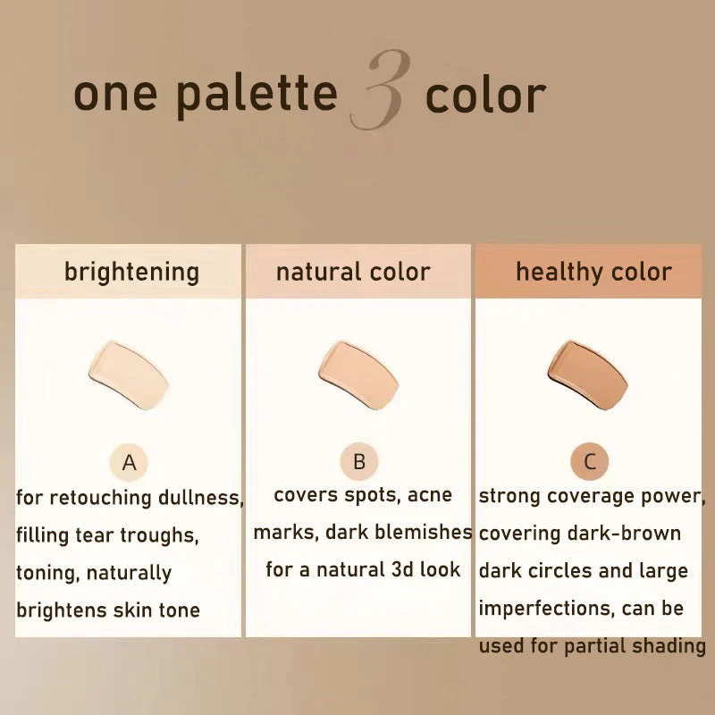 Dreifarbige Concealer-Palette - Perfekte Abdeckung für Alle Hauttöne - Image 6