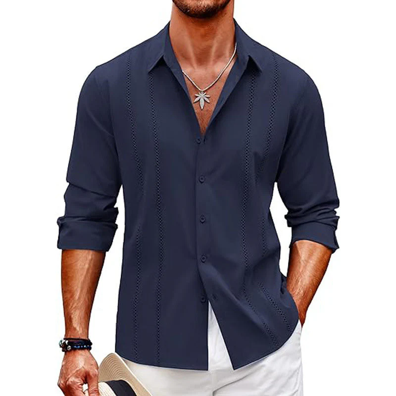 Emil — Men's Long Sleeve Shirt with Elegant Collar
