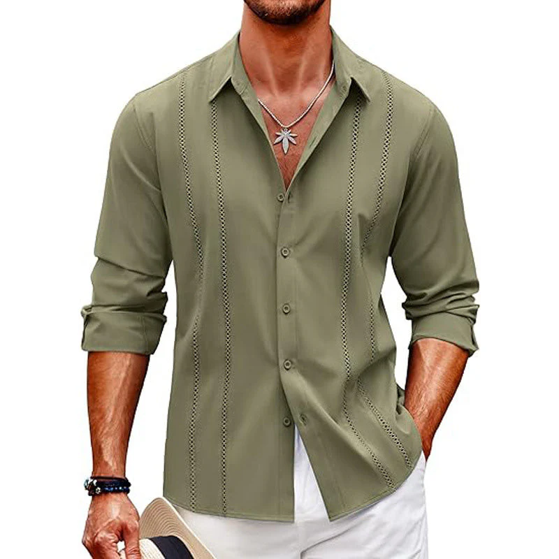 Emil — Men's Long Sleeve Shirt with Elegant Collar - Image 13