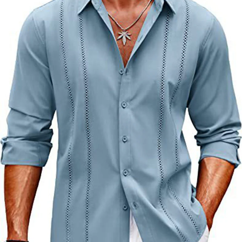 Emil — Men's Long Sleeve Shirt with Elegant Collar - Image 2