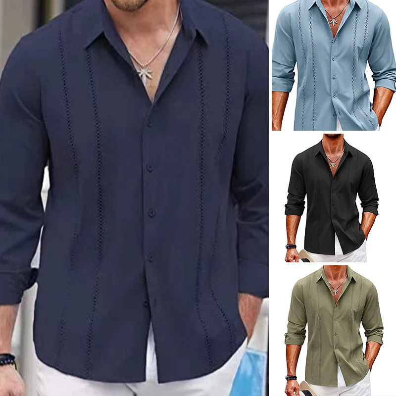 Emil — Men's Long Sleeve Shirt with Elegant Collar - Image 6