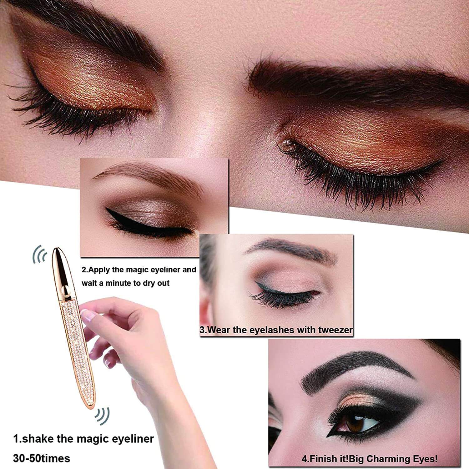 EyeFlex™ Selbstklebender Eyeliner-Stift - Kein Kleber oder Magnete erforderlich! (1+1 GRATIS) - Image 3