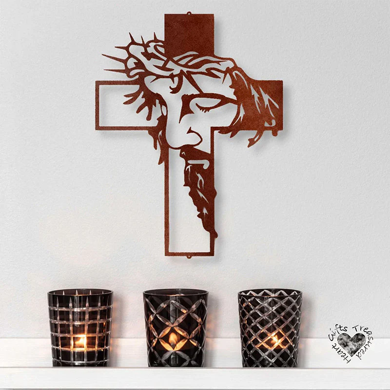 FaithCraft – Jesus Kreuz Metall-Wanddekoration | 1+1 GRATIS - Image 2
