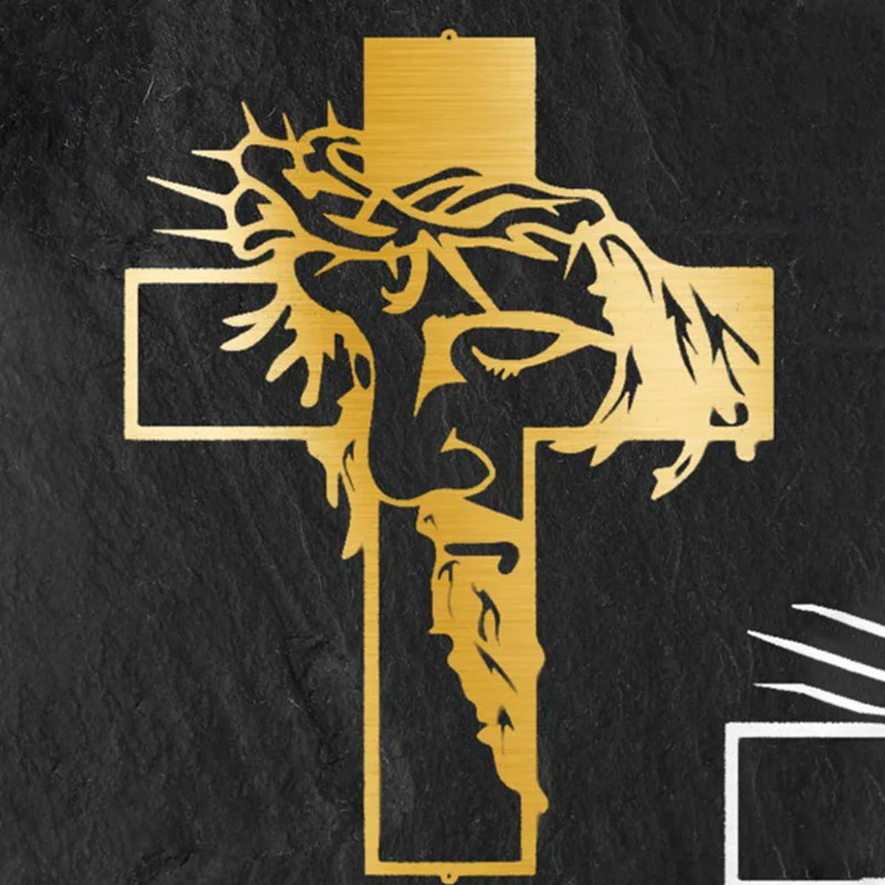 FaithCraft – Jesus Kreuz Metall-Wanddekoration | 1+1 GRATIS - Image 4