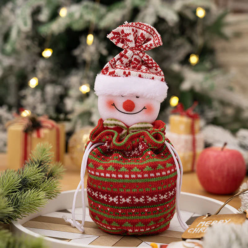 FestiveJoy – Gestrickte Weihnachtsgeschenkbeutel mit Puppe | 1+1 GRATIS - Image 10