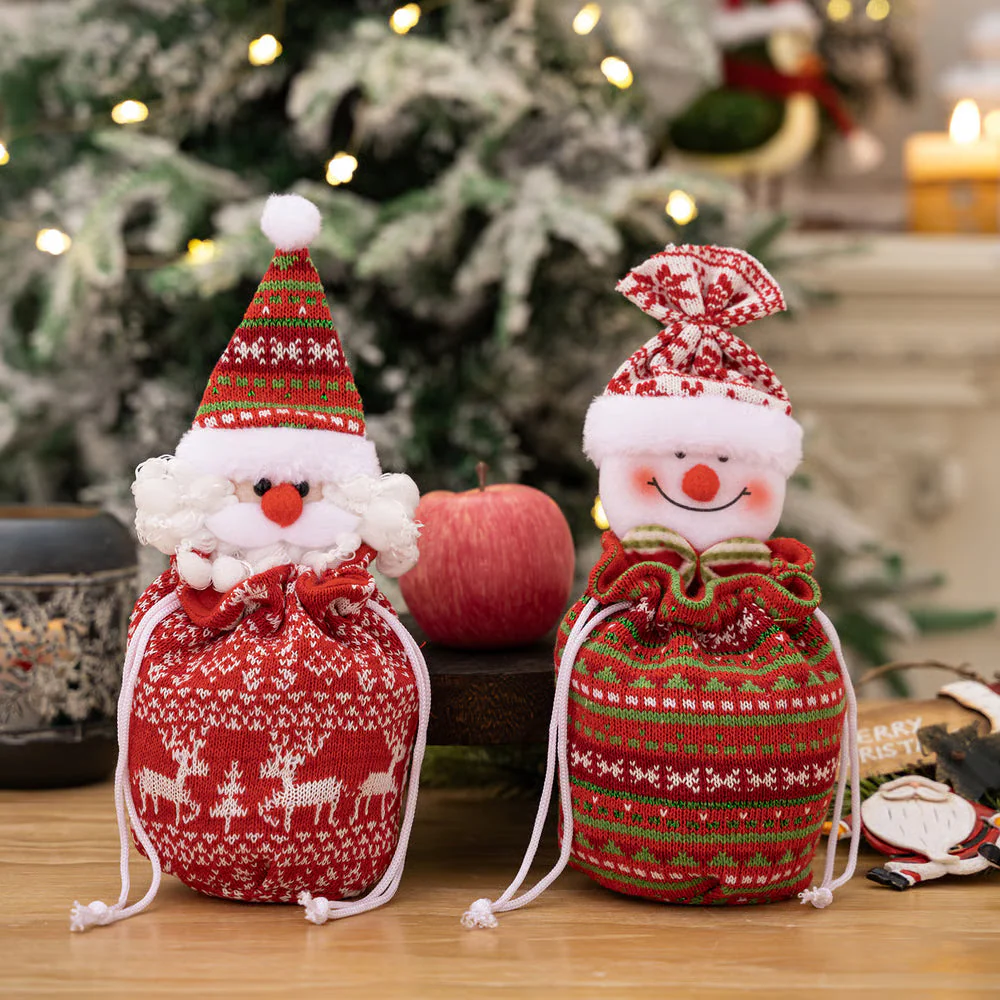 FestiveJoy – Gestrickte Weihnachtsgeschenkbeutel mit Puppe | 1+1 GRATIS - Image 6