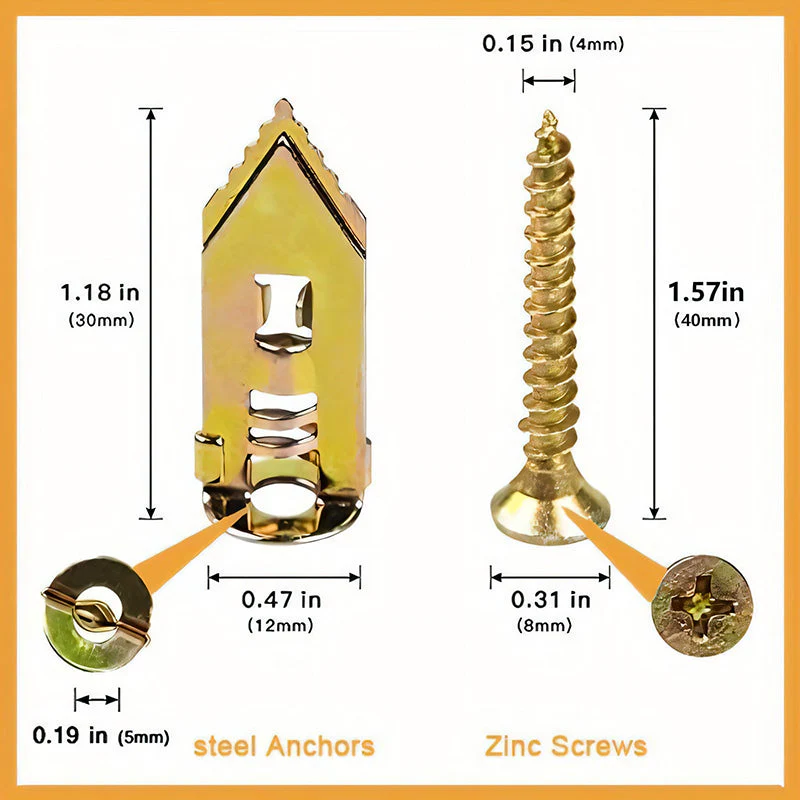FixSecure  - Spreizdübel für Trockenbau + hochfeste Zinkschrauben (100er-Pack) - Image 12