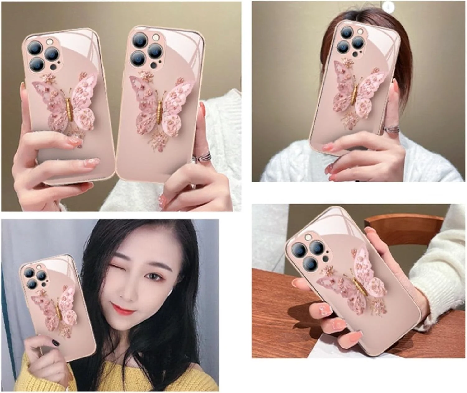 Flache 3D Schmetterling Muster Glas Abdeckung kompatibel für IPhone - Image 6