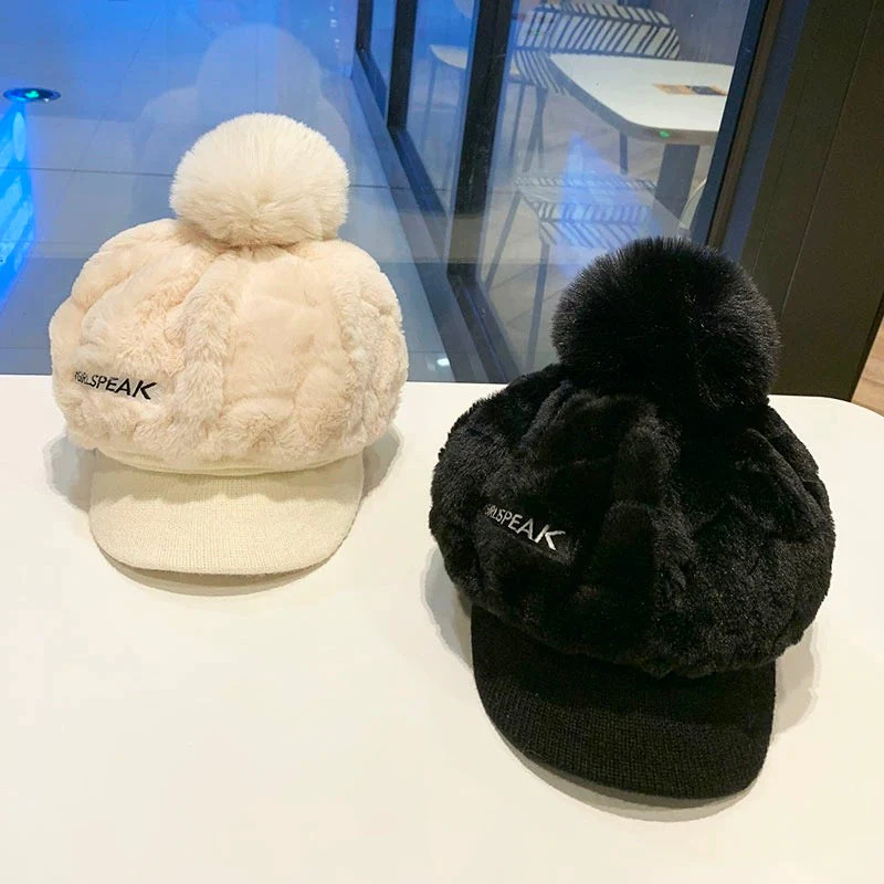 Flair — Damen Plüsch Wintermütze mit kurzem Schirm | 50% RABATT - Image 8