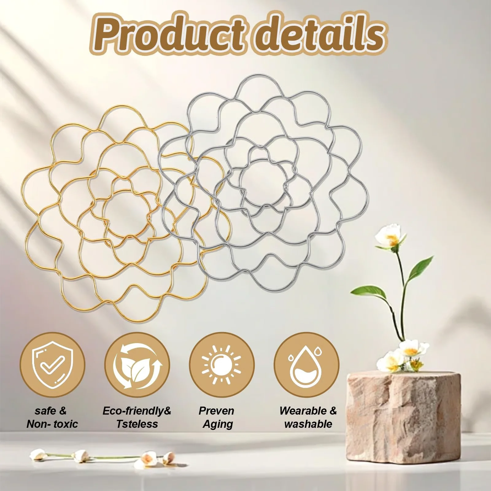 FloraCraft – Edelstahl Blumensteckhilfe mit Blütengitter - Image 3