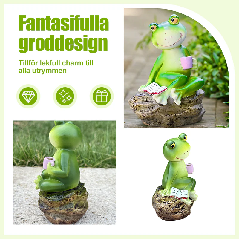 FrogLux® Charmig Läsande Grodstaty | 50% RABATT - Image 3