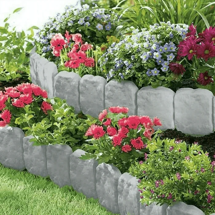 Gartenzaun Einfassung 10 Stück | Dekorative Steinmauer | 50% RABATT - Image 3