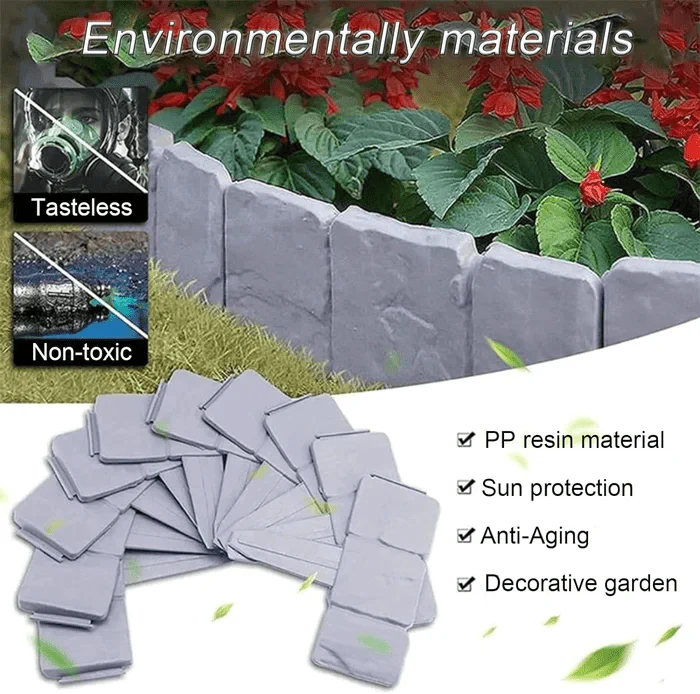 Gartenzaun Einfassung 10 Stück | Dekorative Steinmauer | 50% RABATT - Image 5
