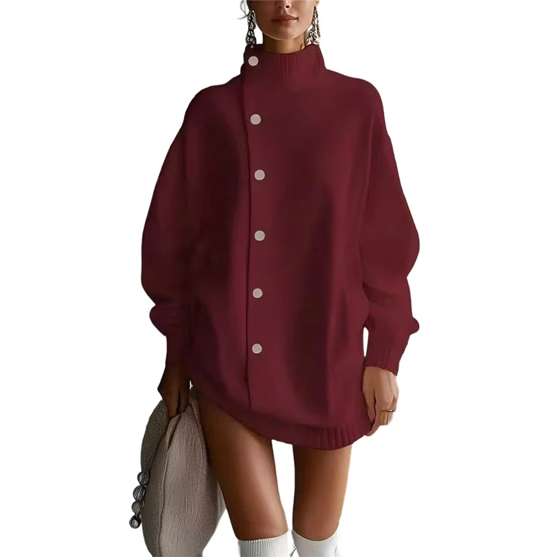 Heidi – Damen Oversize Strickcardigan mit hohem Kragen - Image 15