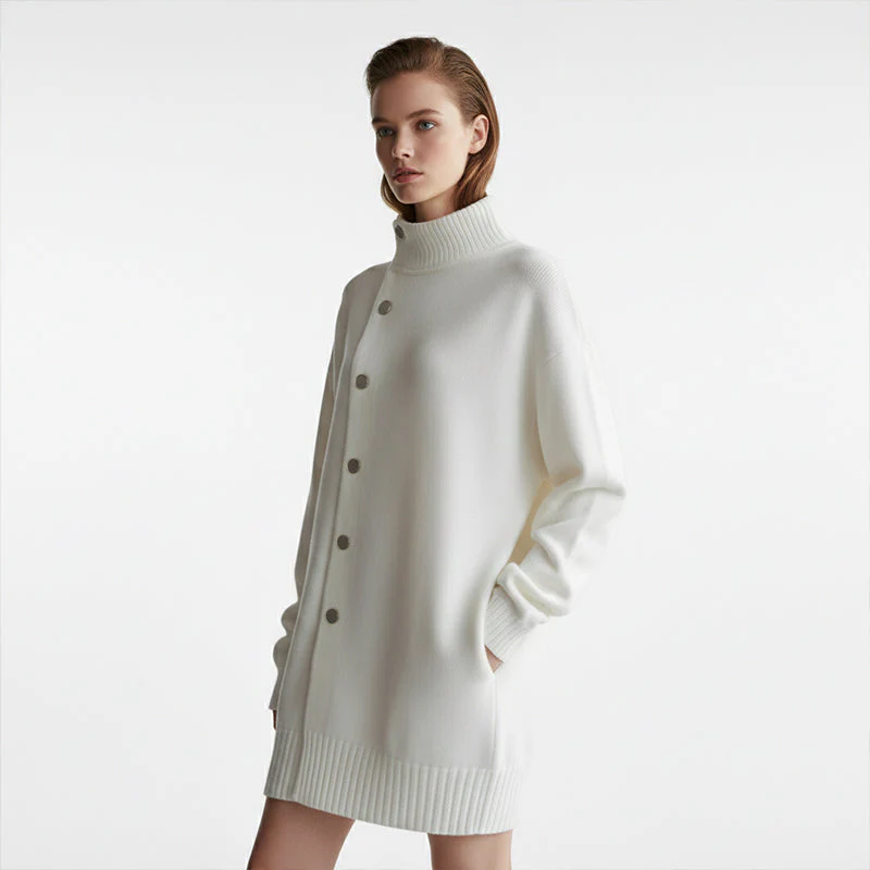 Heidi – Damen Oversize Strickcardigan mit hohem Kragen - Image 2