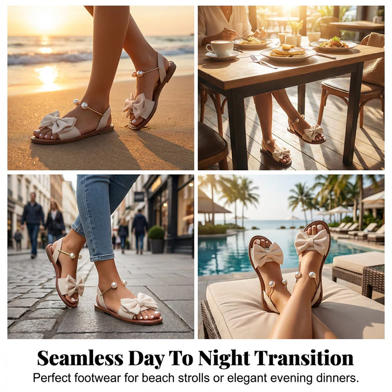 Heidi – Damen-Sandalen mit Schleife und Perlenverzierung am Knöchel - Image 6