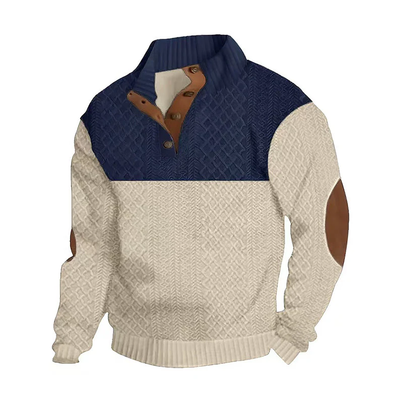 Heiss – Herrenpullover mit Knopfleiste und Farbblockdesign - Image 19