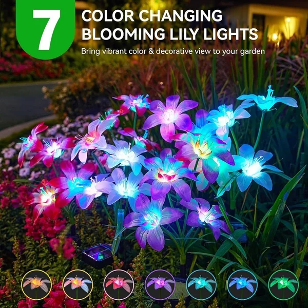 🔥HEISSER VERKAUF 49% RABATT🔥🎄Solarbetriebene blühende Lilienblumen Lichter🎄 - Image 10