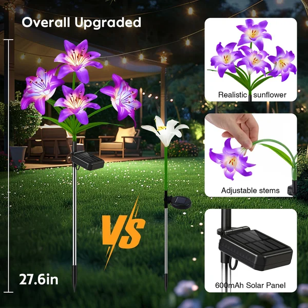 🔥HEISSER VERKAUF 49% RABATT🔥🎄Solarbetriebene blühende Lilienblumen Lichter🎄 - Image 3