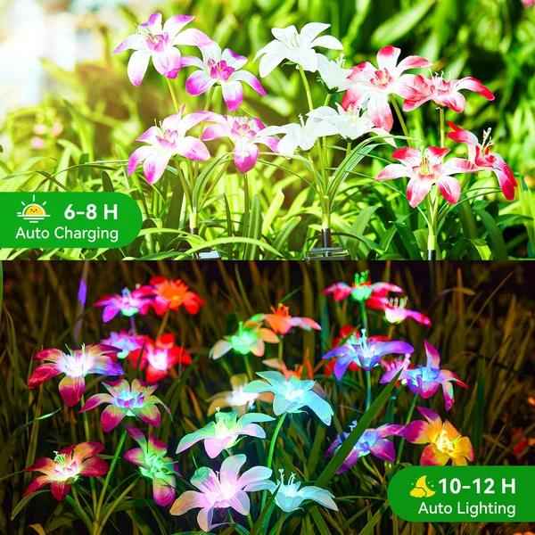 🔥HEISSER VERKAUF 49% RABATT🔥🎄Solarbetriebene blühende Lilienblumen Lichter🎄 - Image 8