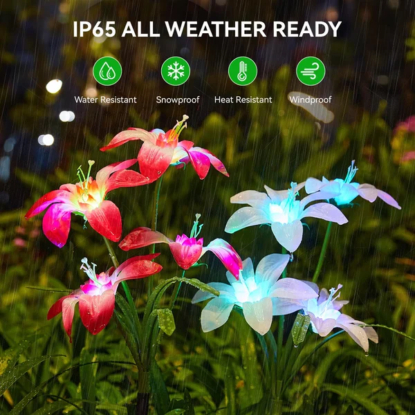 🔥HEISSER VERKAUF 49% RABATT🔥🎄Solarbetriebene blühende Lilienblumen Lichter🎄 - Image 9