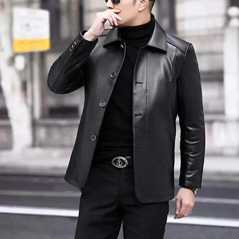 Henry – Herrenjacke aus PU-Leder mit Plüschfutter für den Winter - Image 3