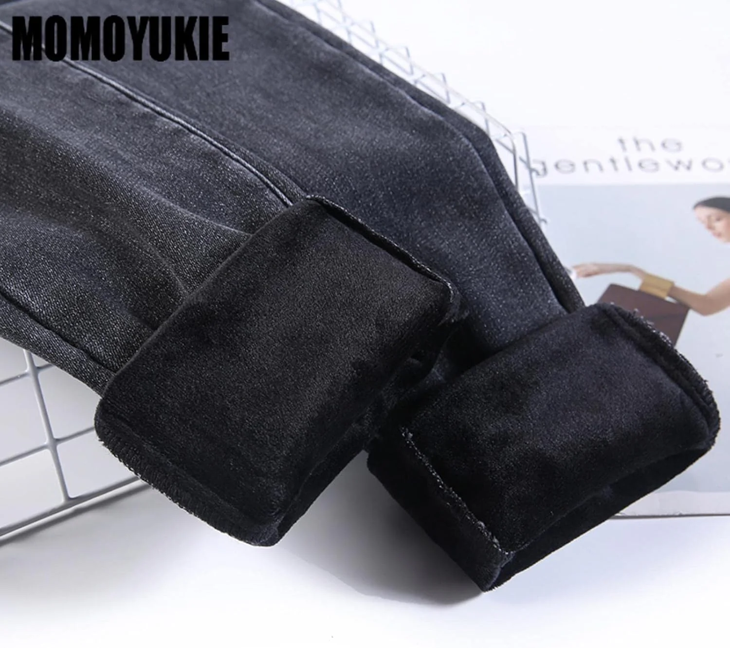 Hochgeschnittene Winter-Thermo-Jeans-Hose - Image 5