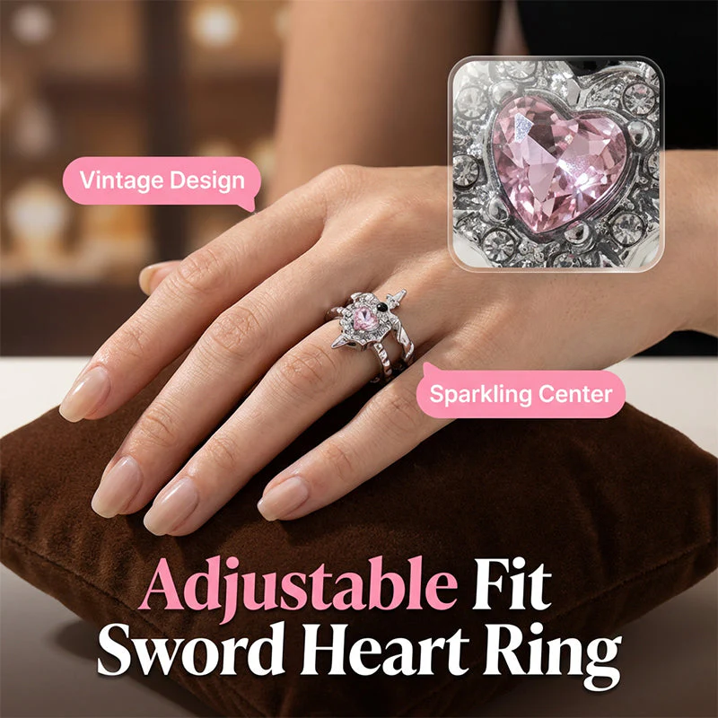 Jina – Gothic-Romanze Herzring mit verstellbarem Band - Image 2