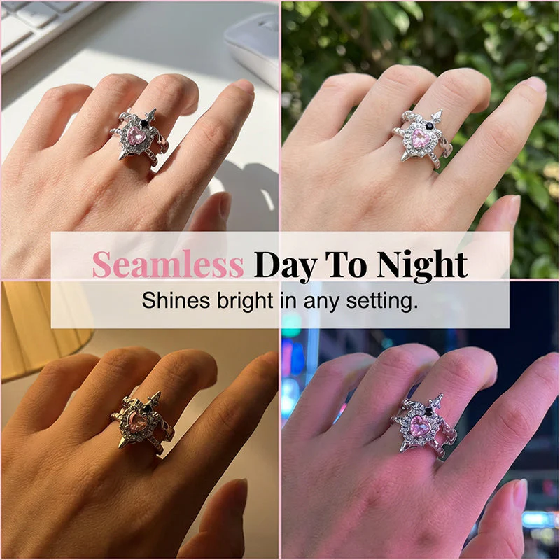 Jina – Gothic-Romanze Herzring mit verstellbarem Band - Image 6